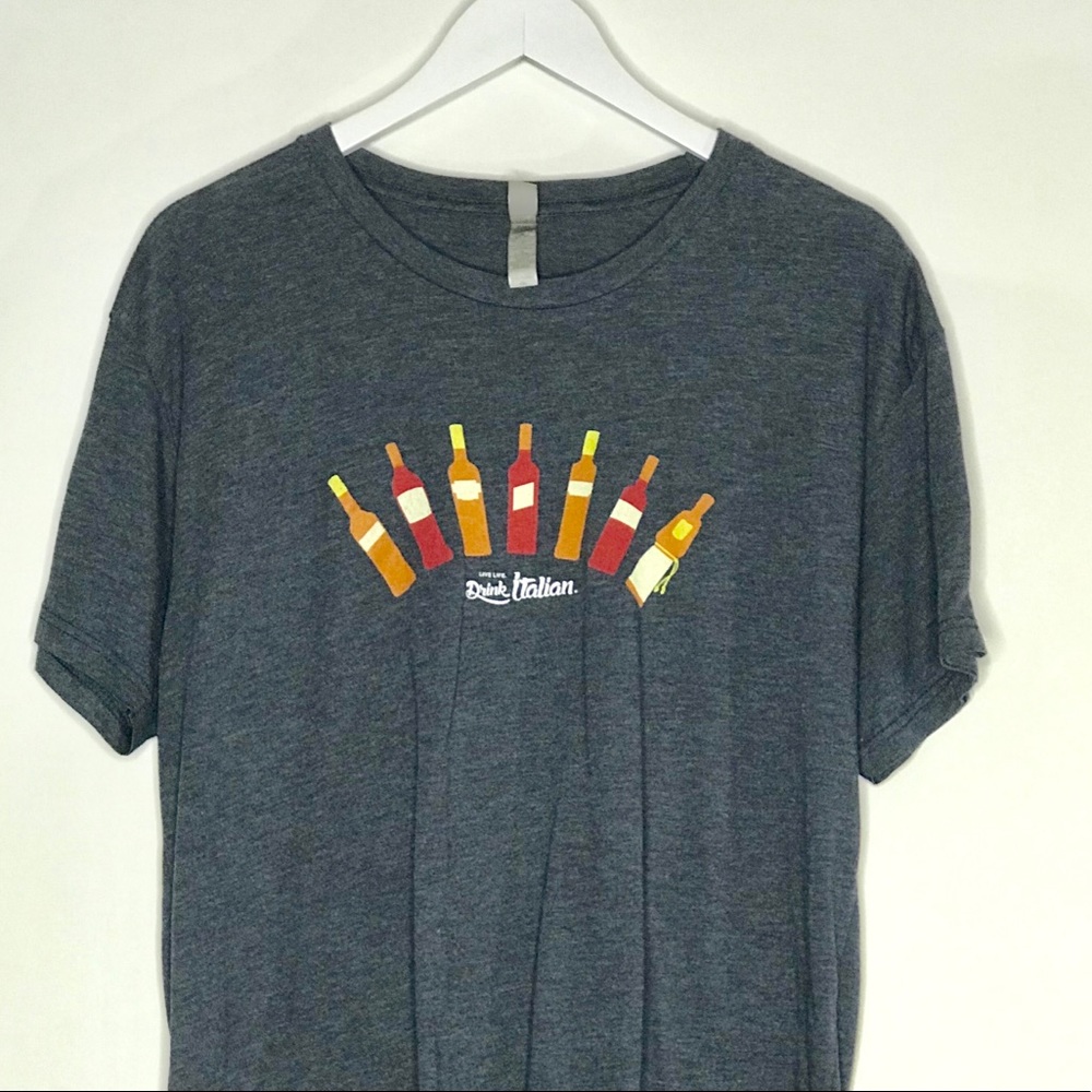 🌟“Live Life Drink Italian” Grey Graphic T-Shirt